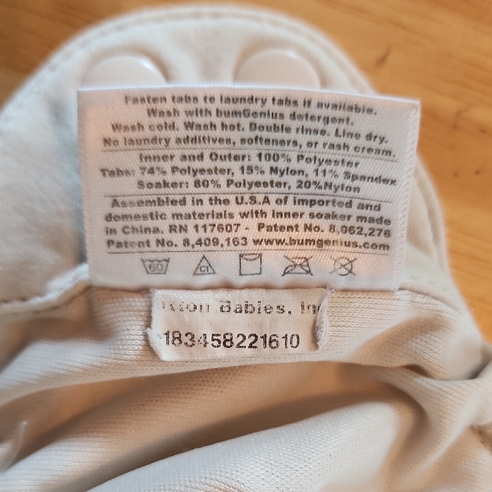 BumGenius Cream Diaper Cover - Picture 3 of 6